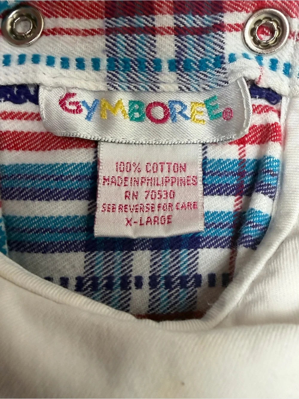 Vintage Gymboree Girls Plaid Cotton Dress XL Peter Pan Collar Cottagecore